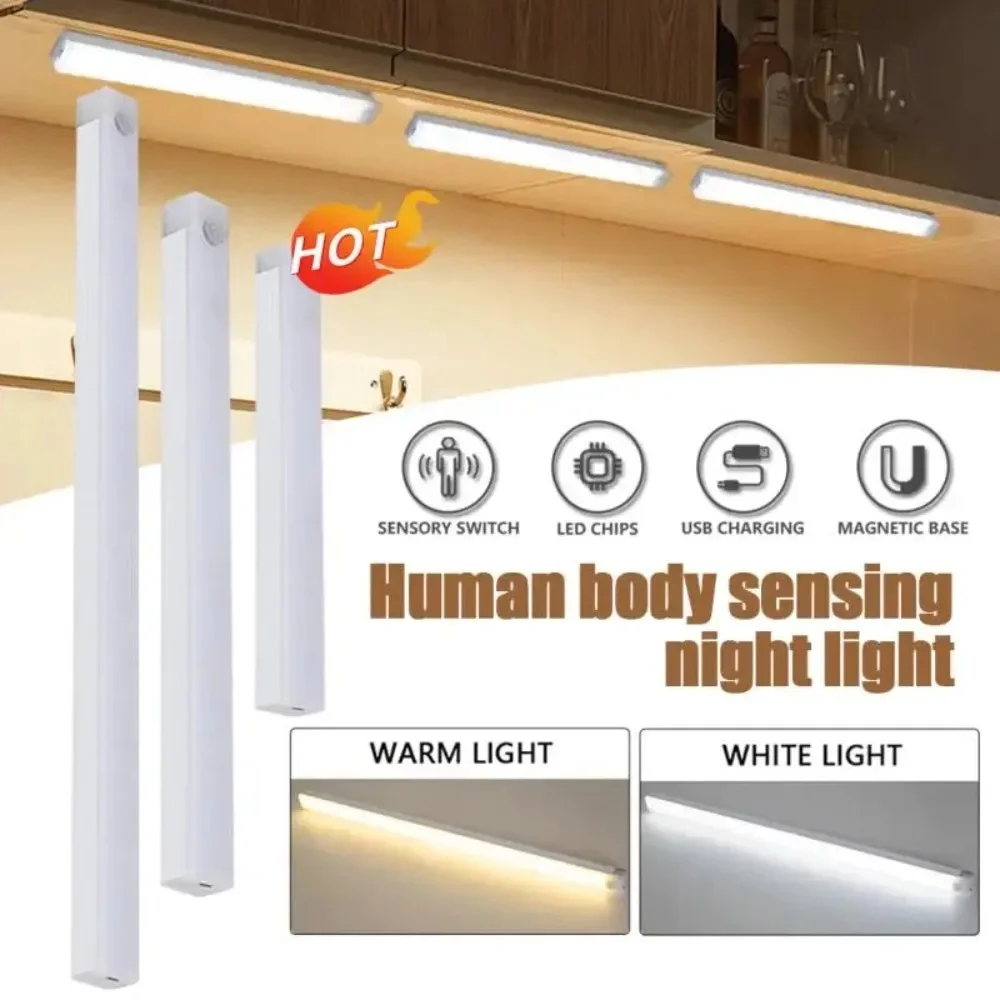 LED Cabinet Light USB Rechargeable Motion Sensor Led Night Lights 10/20/30/50cm for Kitchen Wardrobe Backlight Cabinet Lamp
