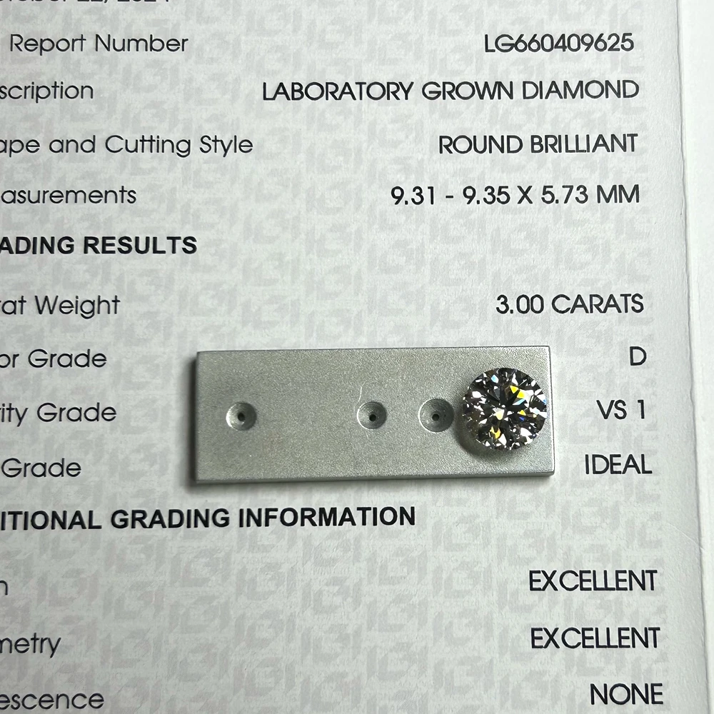 Mosangna Lab Grown Diamond D VS1 CVD Diamond IGI Certified