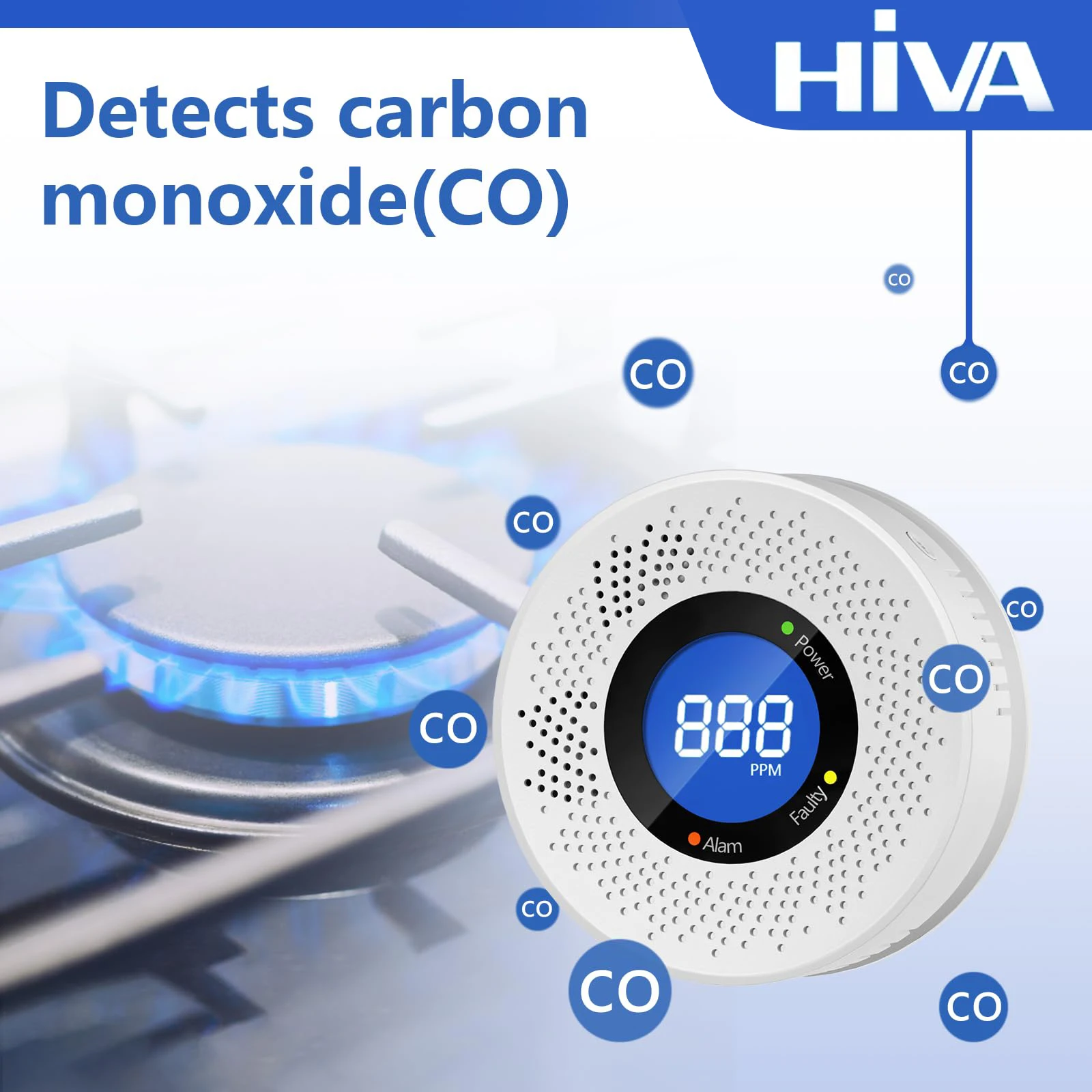 Smart Carbon Monoxide Detector with LCD Digital Display for Restaurant Home Indoor Kitchen Real-Time CO Monitor Detector Alarm carbon monoxide alarm,carbon monoxide detector