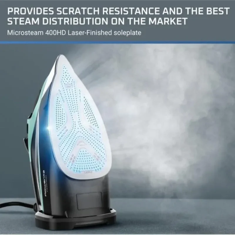Steam Force Stainless Steel Soleplate Steam Iron for Clothes 400 Microsteam Holes, Cotton, Wool, Poly, Silk, Linen 4