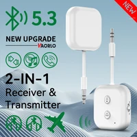 2 In 1 Dual Stream Bluetooth 5.3 Audio Transmitter Receiver 3.5MM AUX Stereo Wireless Adapter With Mic For Car Airplane TV PC - Image 2