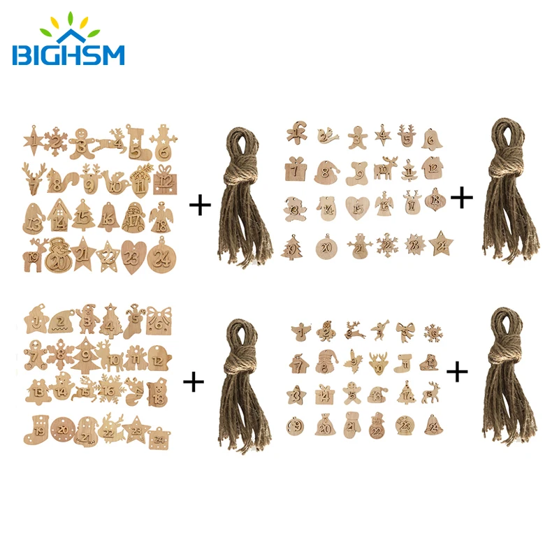 

Календарь с цифрами 1-24, деревянный подвесной мешочек и цифр, обратный отсчет, календарь для нового года