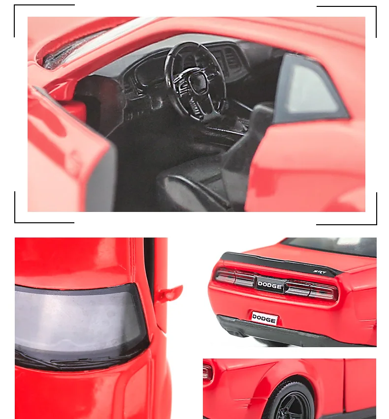 Rmz City 62 Dodge Challenger SRT Demon 5Inch Diecast Model Collectible Series Vehicle with Opening Doors & Pullback Action main image 0