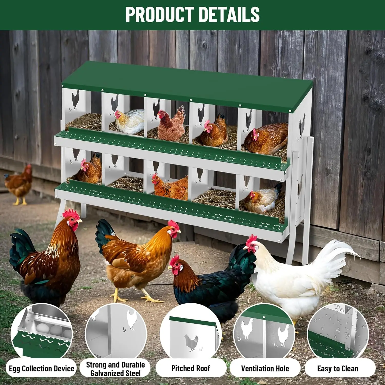 Chicken Nesting Box with Legs 2