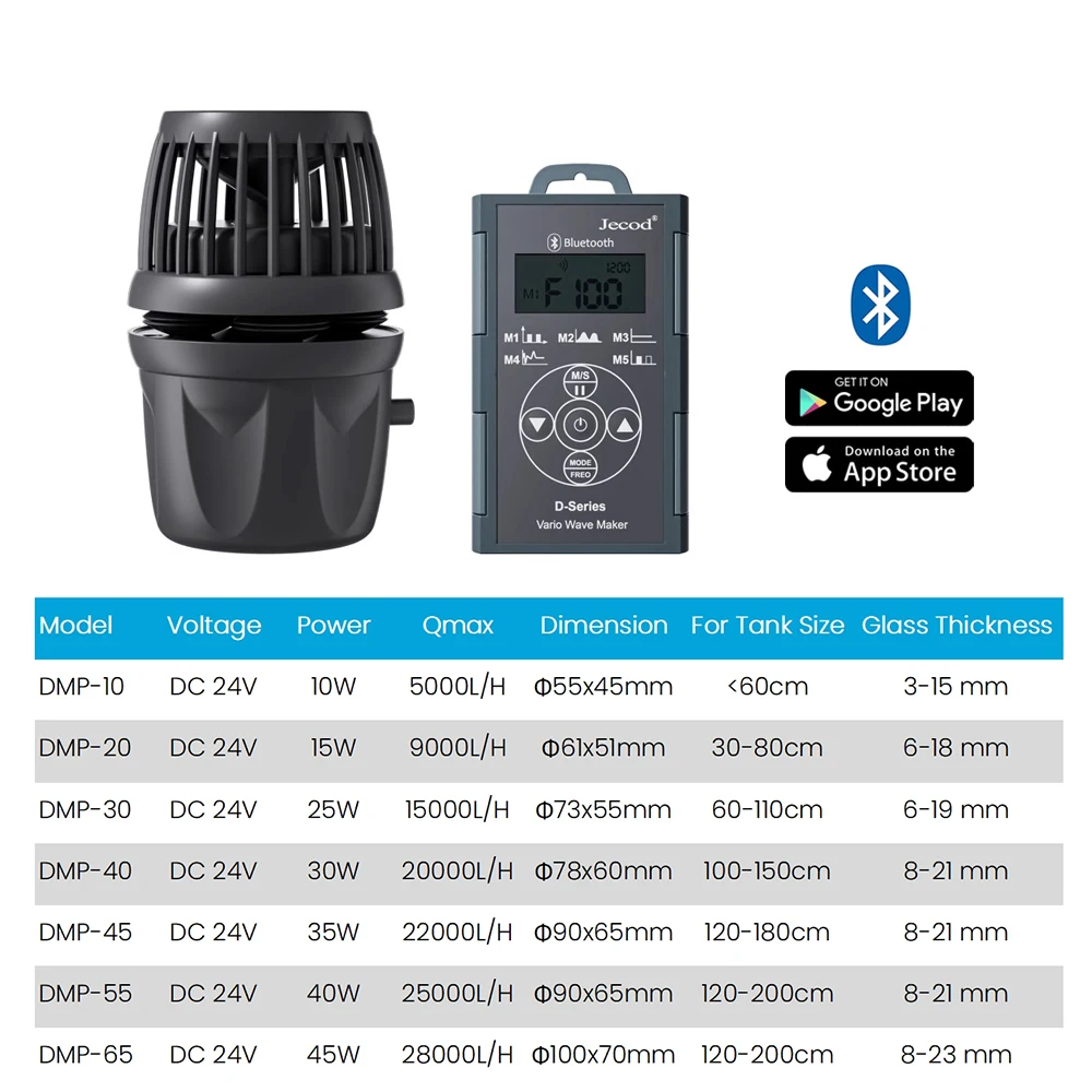 Jecod Jebao New Cord Bluetooth App Control Freshwater Saltwater Fish Tank DMP-45/55/65 Aquarium Wave Maker Pump 6