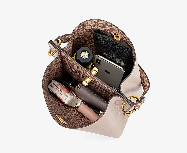 حقيبة دلو نسائية كاجوال مصنوعة من البولي يوريثان،...