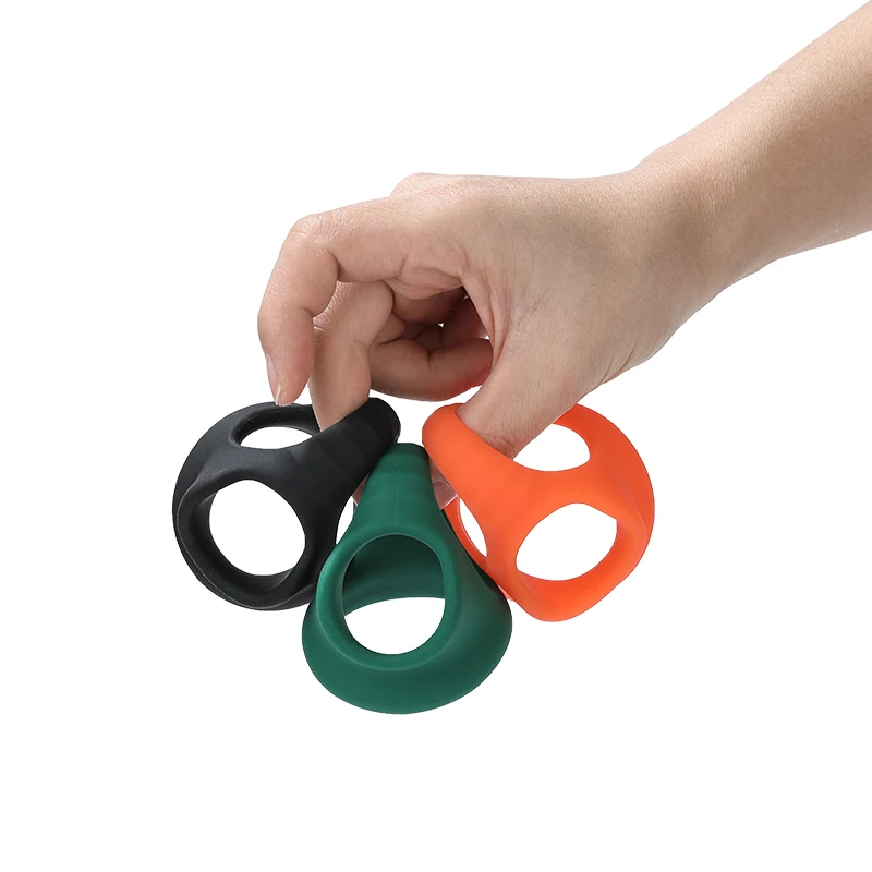 Penis Ring Silicone 4 Holes Penis Ring SM Testicle Bondage Ball Stretcher Male Masturbation Sex Supplies
