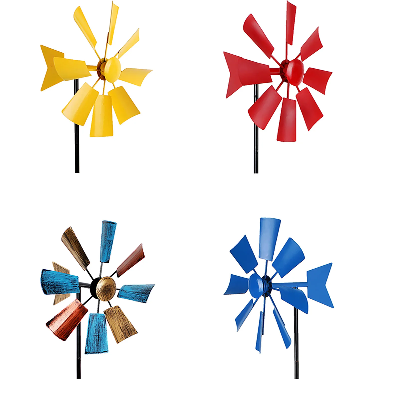 Windmill Outdoor Decoration 1PCS Creative Metal Rotating Wrought Iron Pastoral Garden Courtyard Arrangement windmill toys garden art decor garden windmill windmill bird repellent