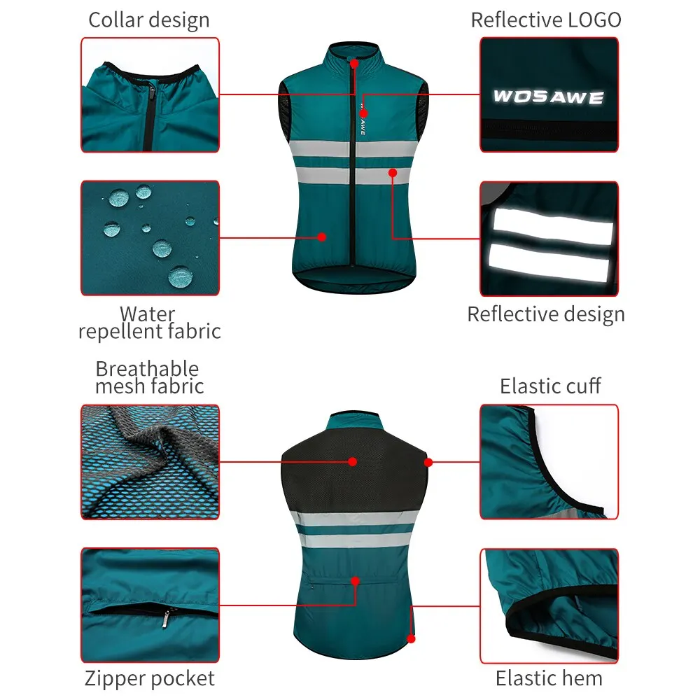 Cycling Vest Mens Ladies Windproof Breathable