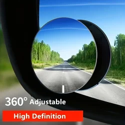 2 - Pack HD Wide Angle Convex Blind Spot Rearview Car Mirrors (Glass)