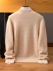 100% Cashmere Sweater Men's First-line ready to wear Semi High neck Knitted Pullover Autumn Winter New Base Sweater Menswear 2