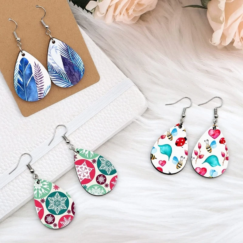 Unfinished Heat Transfer Earrings Sublimation Blanks Earrings with Ear Hooks 5