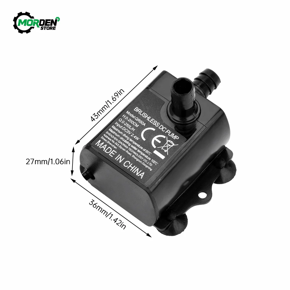 Water Pumps For Pond Garden Camping Supplies USB 5V 4.8W Ultra-quiet Mini Brushless Waterproof Submersible Fountain Aquarium water pump fish tank oxygen pump aquarium water pump fish tank pump