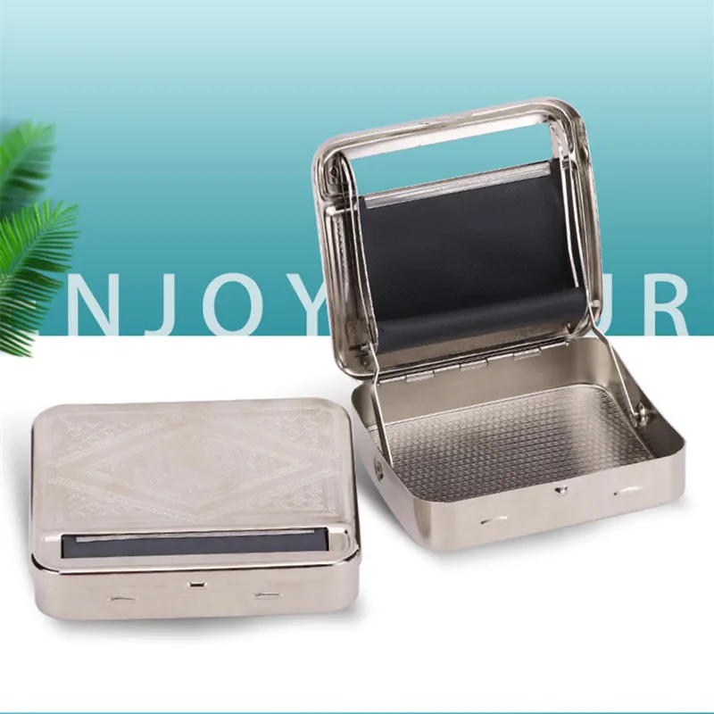 

70mm Papers Manual Tobacco Rolling Making Machine Case Portable Metal Cigarette Box Smoking Cigarette Maker DIY Accessories