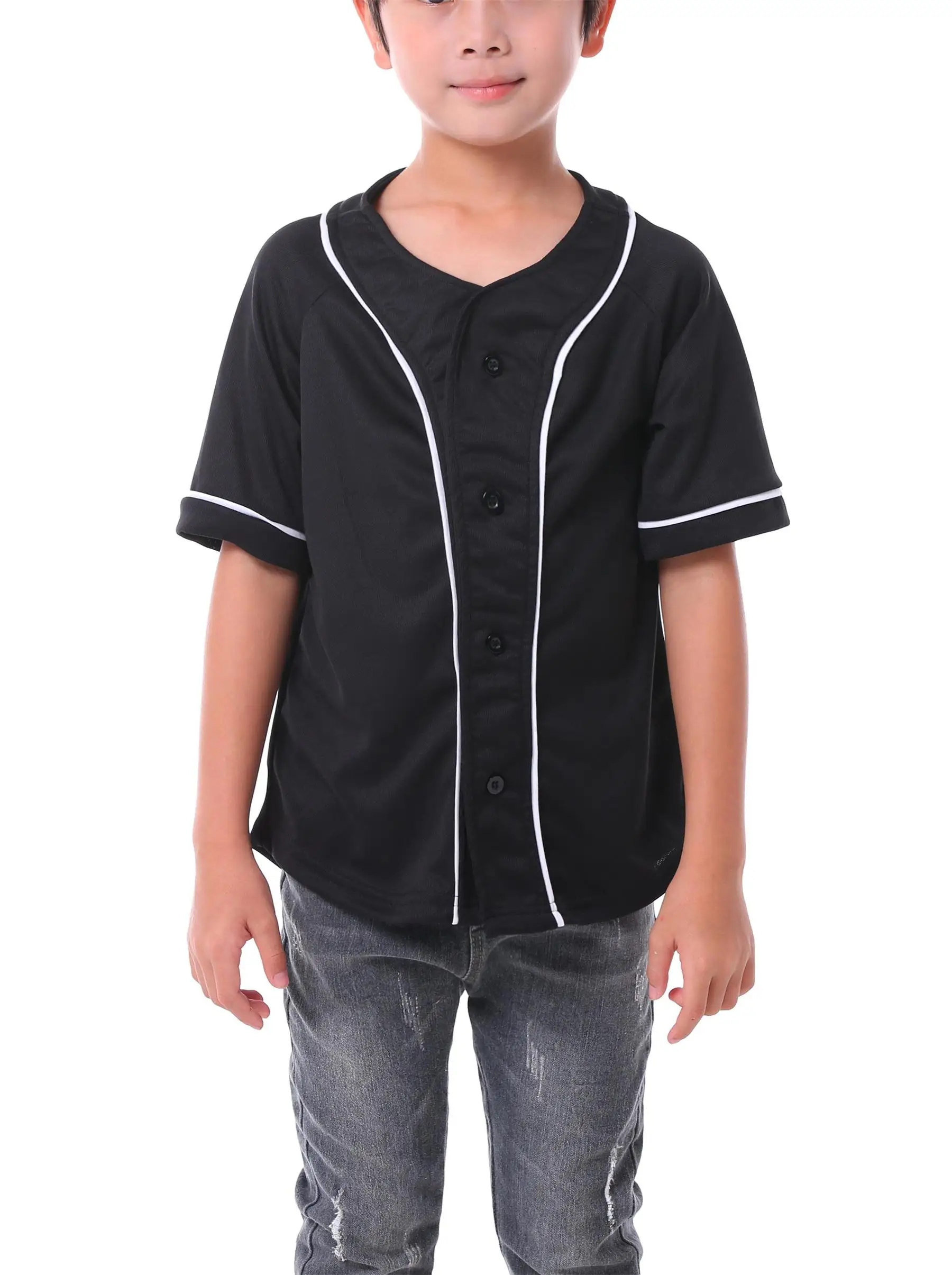 Fashion Blank Baseball Jersey Plain Button-Down Breathable Soft Tee Shirts  for Men/Kids Outdoors Game/Party Big size Any Color - AliExpress