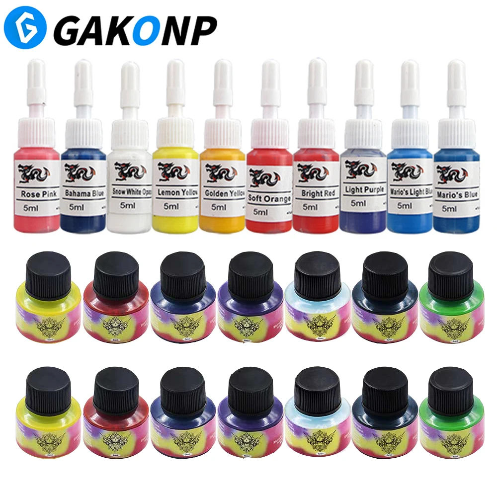 7/14/21PCS Tattoo Inks Pigment 5ml/Bottle Multicolors Tattoo Pigment Beauty Makeup Paints Tattoo Paints Supplies for Tattoo Art ophir 30ml bottle airbrush body paint ink pigment temporary tattoo common color inks ta053 1 18