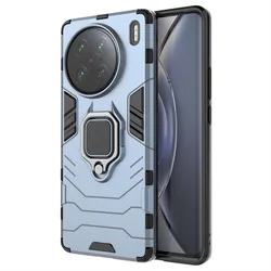 Vivo X90 Pro 5G Shockproof Armor Phone Case - Durable Hard PC Back Cover for Vivo X90 (NavyBlue)