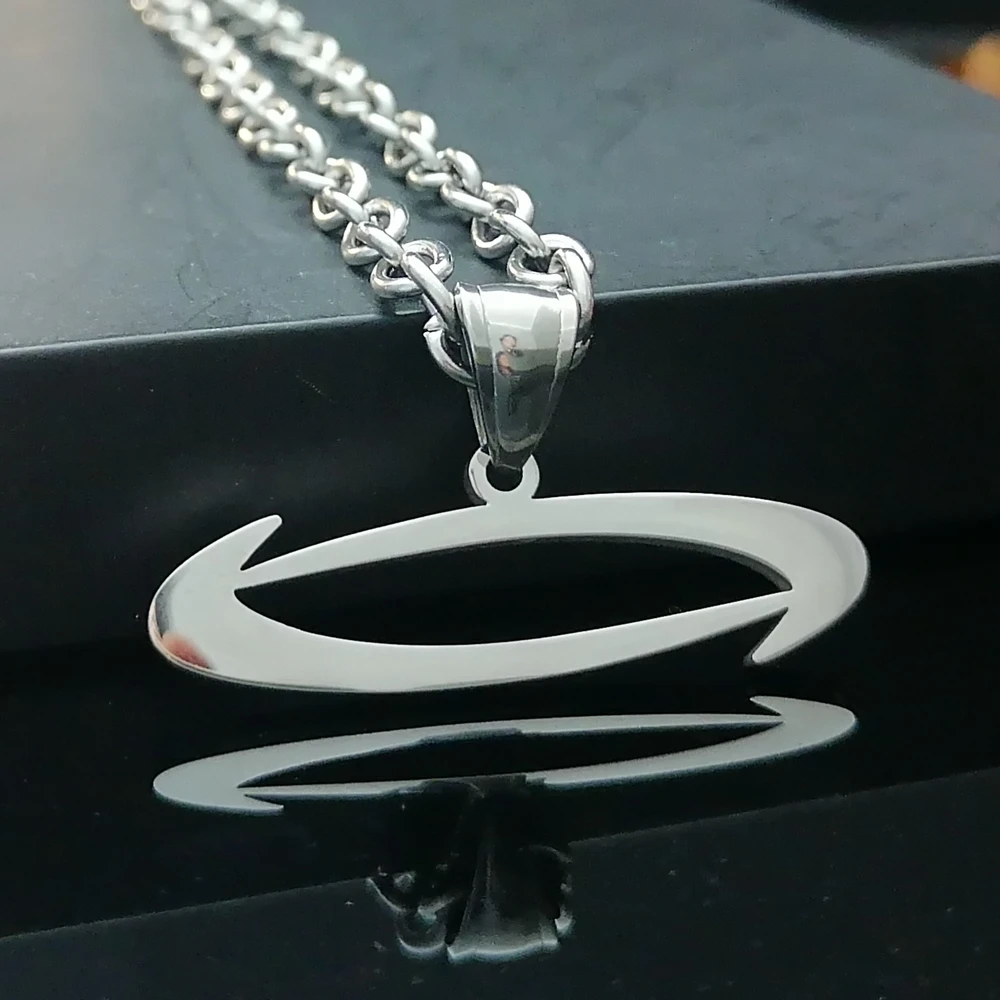 Opium 'O' Necklace High Polished Stainless Steel Pendant Nk Chain 4mm 24'' For Mens Jewelry 6