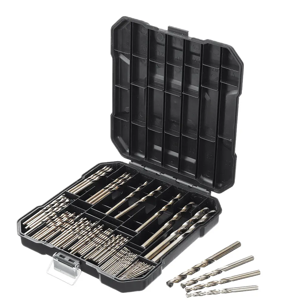 

Drillpro 99Pcs M35 Cobalt Drill Bit Set 1.5-10mm HSS-Co Jobber Length Twist Bits for Stainless Steel Wood Metal Drilling