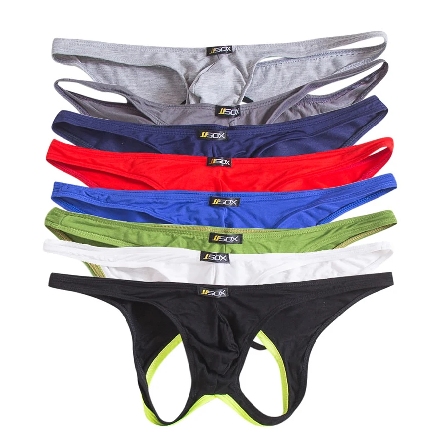 8PCSLotMensSexyModalBriefsJockstrapsOpenButtUnderwearGayPantiesBuglePouchTanga