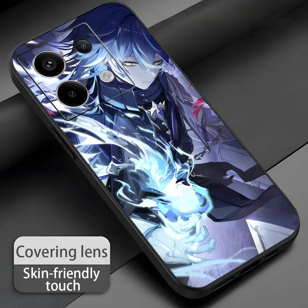 Genshin Impact Flins Soft Black Phone Case