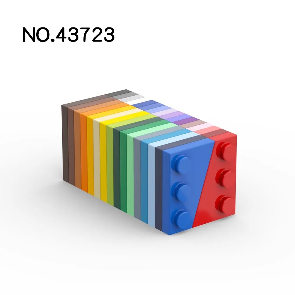 20pcs MOC 부품 43723 웨지 플레이트 3x2 왼쪽 호환 벽돌 DIY Assmble 빌딩 블록 입자 아이 퍼즐 두뇌 장난감 선물