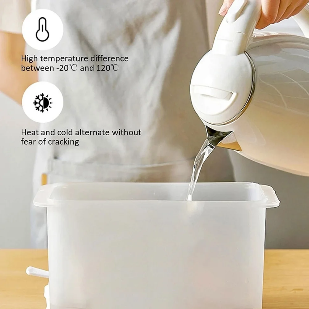 Rotary Cold Kettle with Faucet Put Refrigerator Fruit Teapot Three-grid Cold Water Bucket Cold Water Bucket Large Capacity, Size: Square Low Section