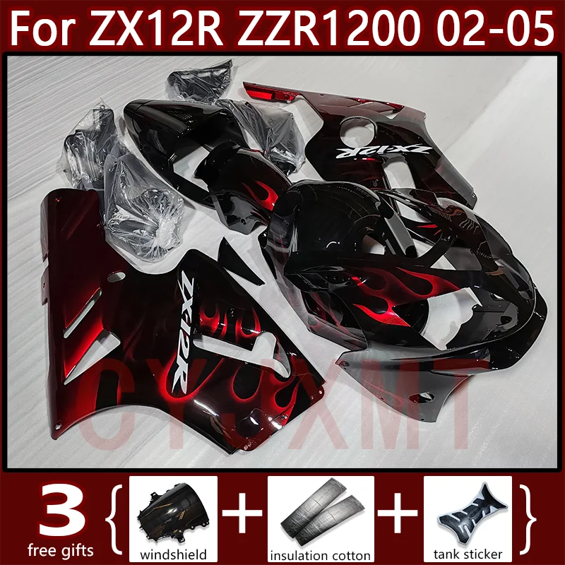 Motorcycles Fairing Kit For Kawasaki ZX12R ZZR1200 2002 2003 2004