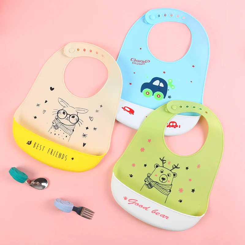 

Baby Saliva Towel Baby Eating Bib Baby Saliva Pocket Waterproof Silicone Children's Eating Pocket