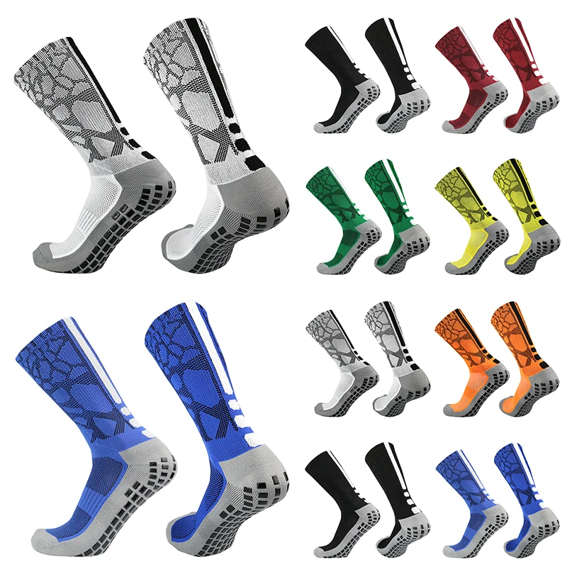 Non-slip New Silicone Competition Football Training Socks Men Women Outdoor Sports Breathable Sweat Wicking Soccer Socks