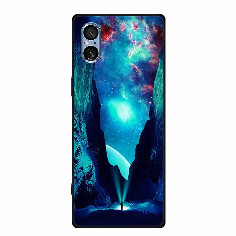 Stylish Black Silicone Soft Phone Case with Fashion Pictures