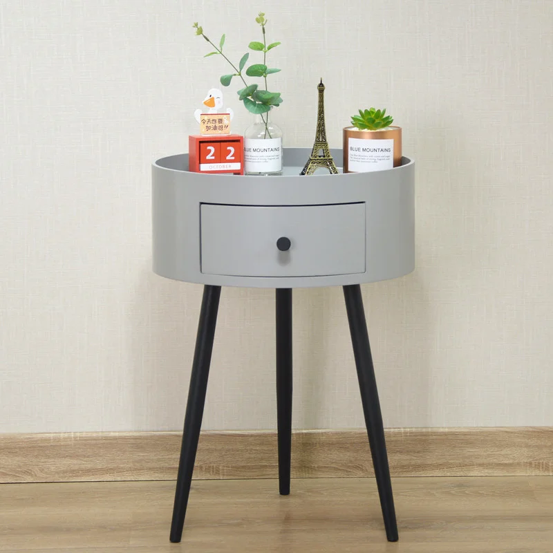

Small Mini Ultra-narrow Bed Table Round Modern Minimalist Ins Coffee Tables Nordic Creative High-end Light Luxury Side Table