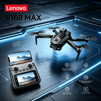 Drone Professionale Lenovo V168 MAX GPS 4K con Tre Telecamere, Angolo Ampio 8K, Localizzazione Ottica, Evitamento Ostacoli a Quattro Vie, Quadricottero