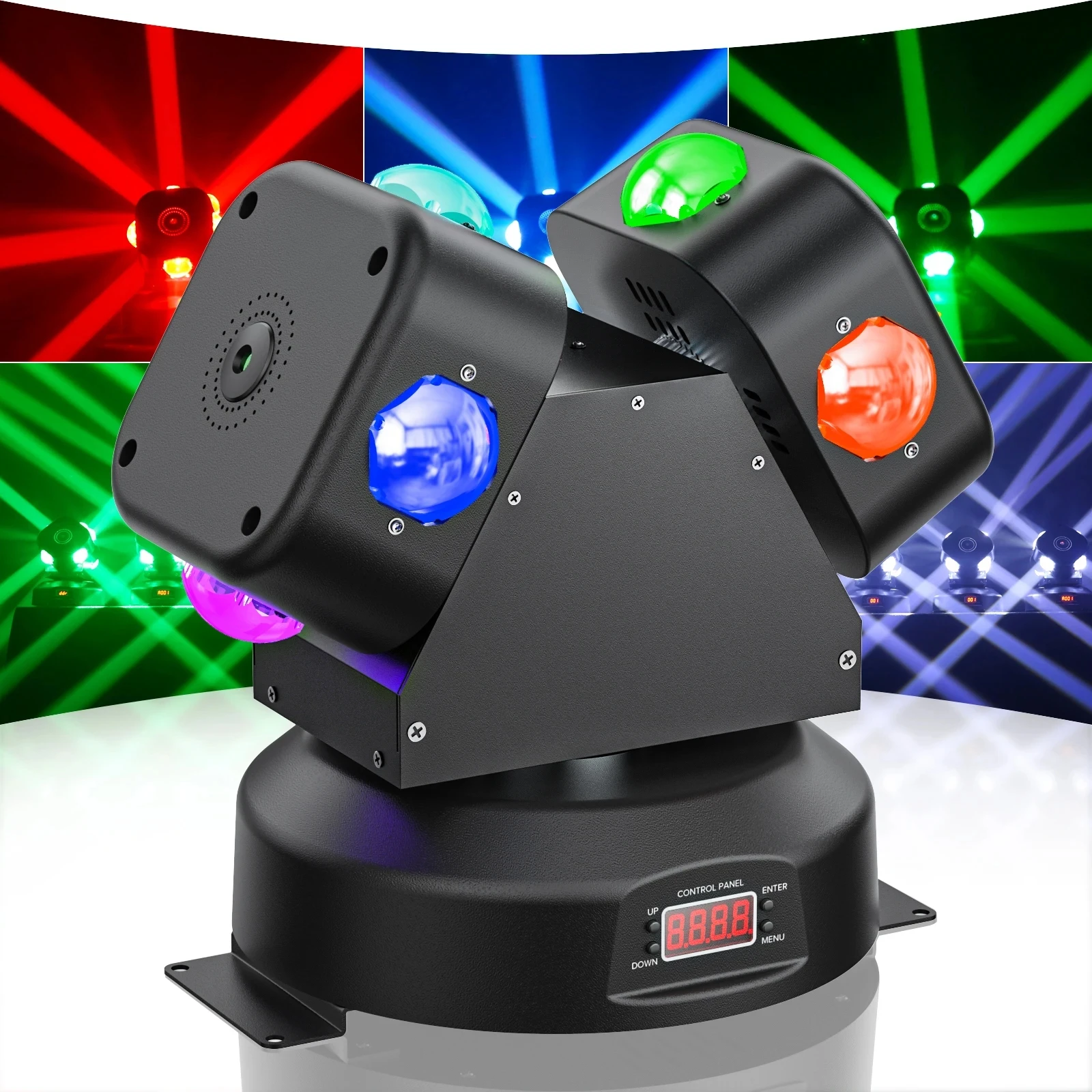 

120W LED 2-head Moving Head light Mini Home Party DMX RGB Beam Laser Lights DJ Disco Stage show Wedding audience Stage Lighting