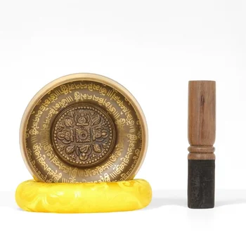Set di ciotole tibetane fatte a mano in Nepal, ciotola tibetana con mantra del Buddha, per yoga e meditazione, ciotola tibetana artigianale 1