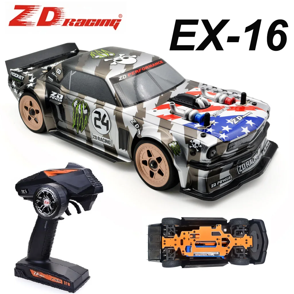 ZD Racing EX-16 1/16 RC Car 40km/h High Speed Brushless Motor 4WD Remote Control Vehicles RTR Model For RC Tourning Car On-Road 2