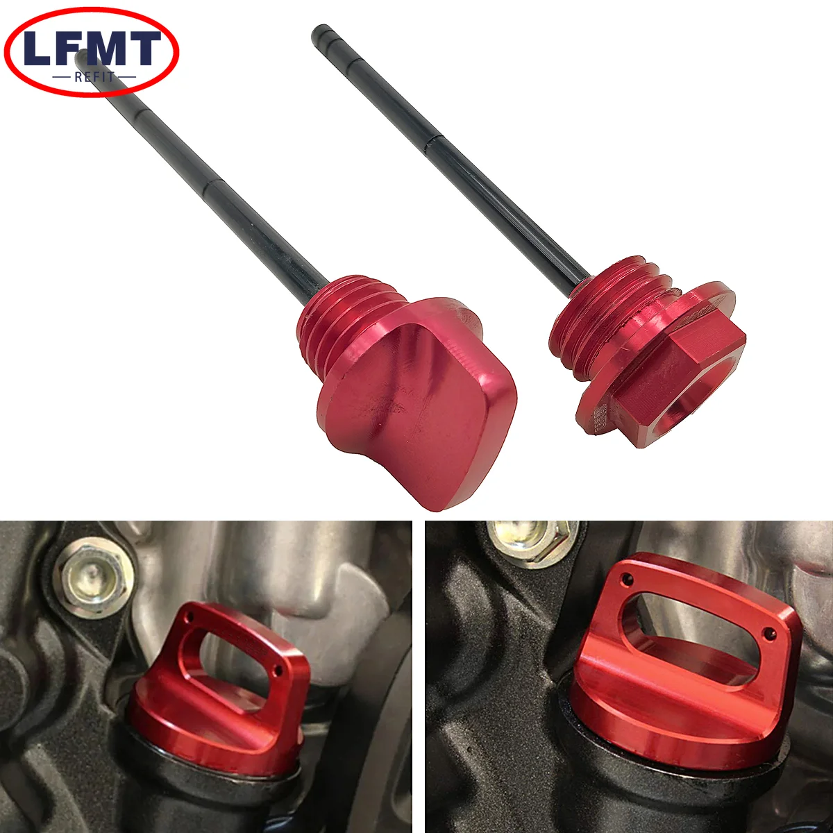 Cnc 09-16 Spine Per Indicatori Di Livello Dell'Olio In Alluminio Rosso Per Moto Per Honda Crf450R Crf 450R 450 R 2009-2011 2012 2013 2014 2015 2016