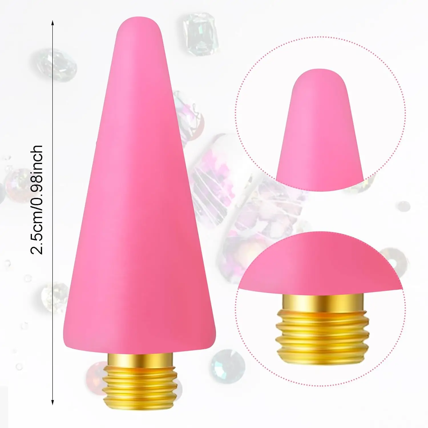 12 Pcs Wax Replacement Head Tips Rhinestone Picker Tool for Nail Dotting Pen to Pick Up Nail Gem Jewelry Wax Pen for Rhinestones 2