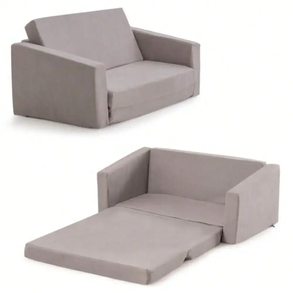Kids Sofa Couch Toddler Boys Girls 2-in-1 Convertible Sofa Lounger Children Sofa 4