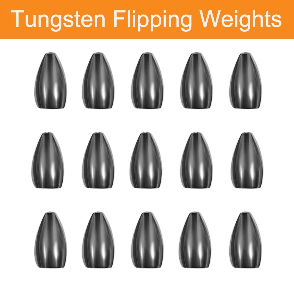 

Tungsten Flipping Weights for Bass Fishing Tungsten Bullet Worm Weights 1.8g2.7g3.5g5.3g7g10.5g14g Fishing Tackle Accessories