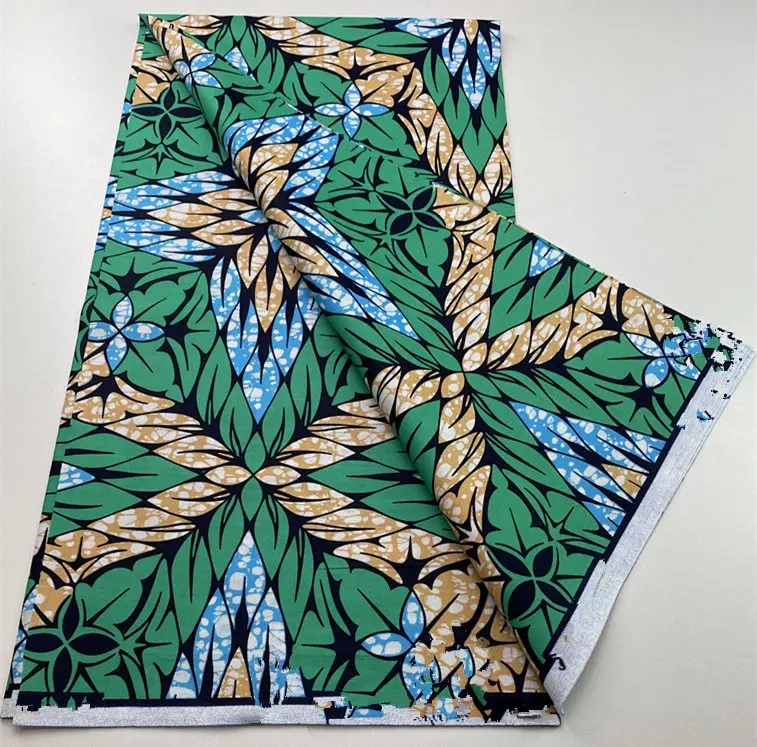 Fabric 100% Cotton Batik Ankara Fabric For Dress Newest Guaranteed Veritable Real African Wax Prints 6Yards S01 4