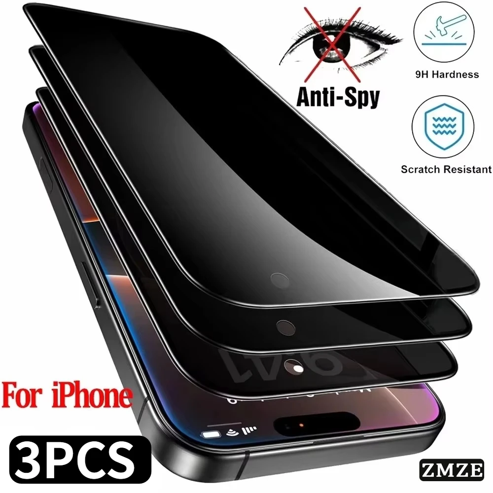Privacy Screen Protector for IPhone 17Pro Max 17e Air 16E 16 15 14 13 12 Pro Max Plus Anti-spy Protective Glass Screen Protector
