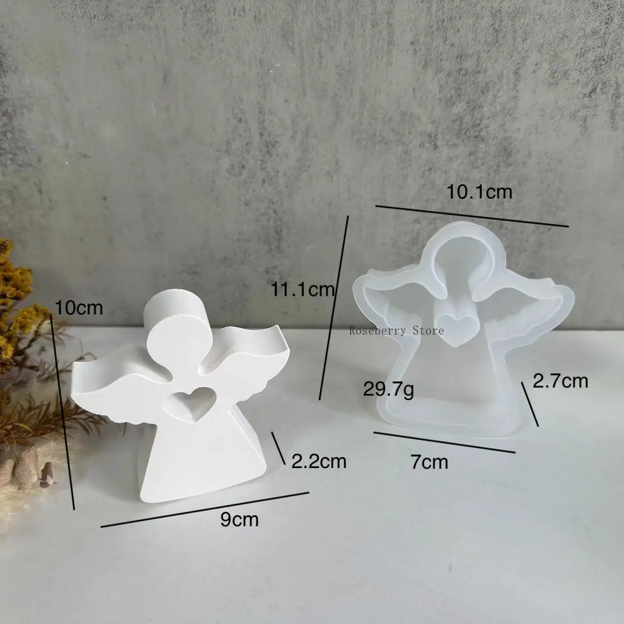 Silicone Mold 3D Angel Candle Mold Little Wing Angel Resin Pendant Silicone Mold DIY Plaster Concrete Resin Ornament Gifts Home Decor