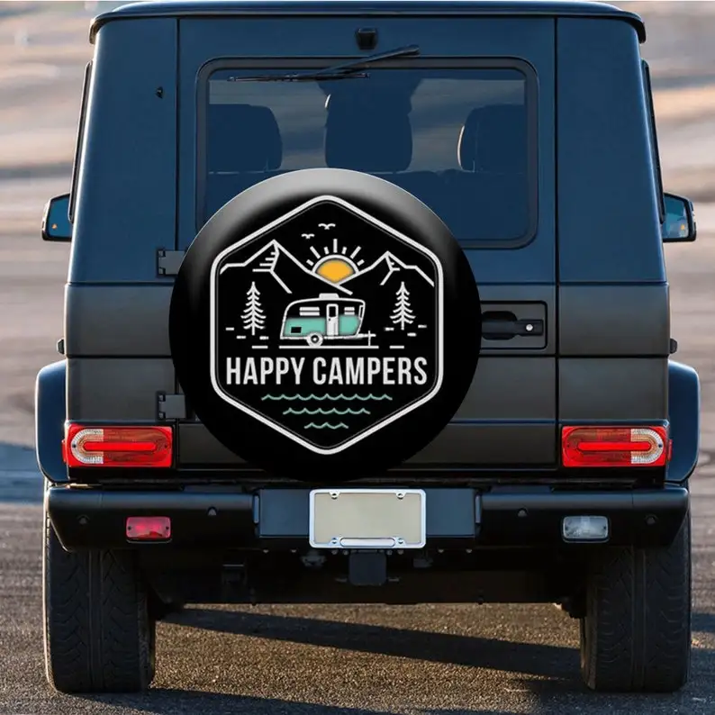 

Camping Spare Tire Cover,Sunrise Custom Tire Cover,Spare Tire Cover Car Trim With/Without Camera Hole,for Jeep Trailer RV SUV