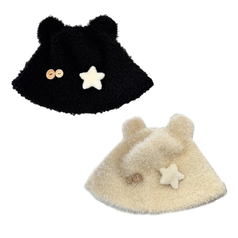 

Y2K Star Buttoned Beanie for Fashionable Fall and Winter Looks Soft Warm Hats