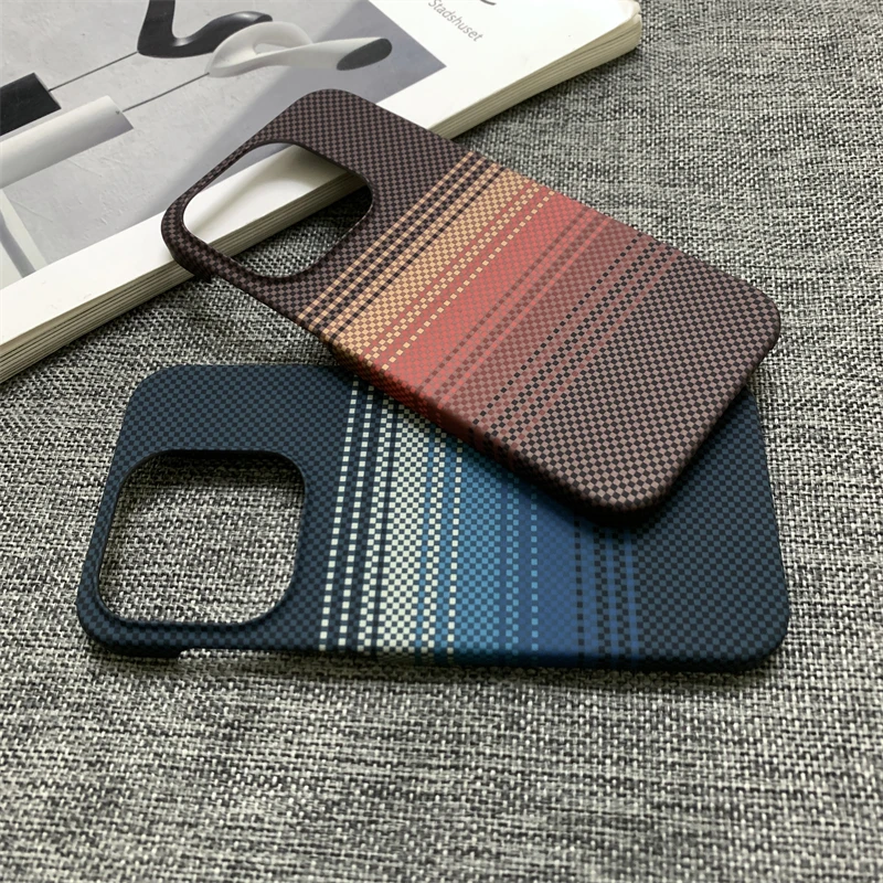 Luxury Slim Carbon Fiber Texture Frameless Phone Case with Heat Dissipation Matte Cover