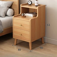 Modern Minimalist New Chinese Style Compact Narrow Bedside Table Nightstand Solid Wood Storage Drawer Bedroom Home Furniture 4