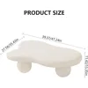 White Cute Cloud Shape Low Coffee Table with 3 Ball Legs, Modern Funky Cartoon Irregular Indoor Tea Table, for Living Room, Smal 2
