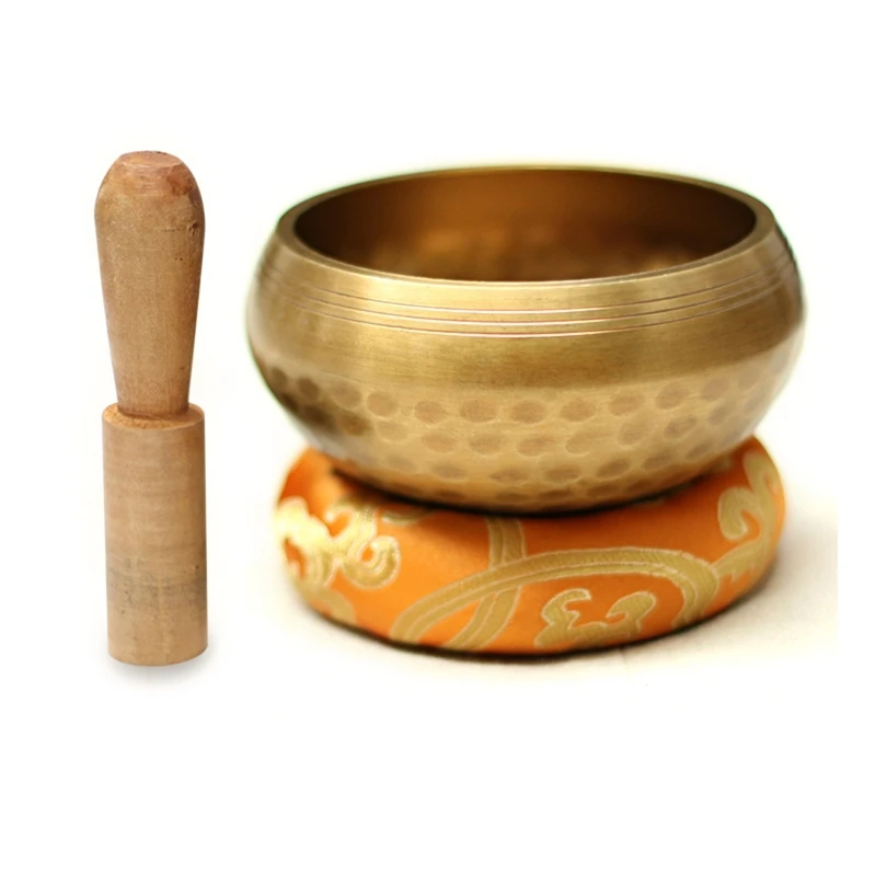 Nepal Tibetan Buddhist Bowl Set Pad Ring Mallet Meditation Singing Bowls Kit E7CB 5