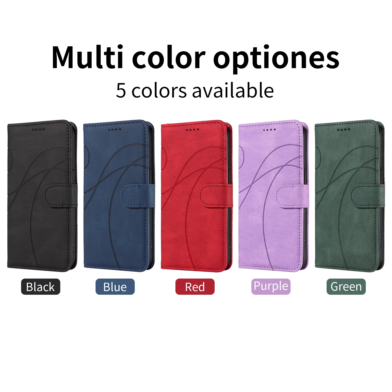 Luxury Leather Wallet Flip Cover Phone Case - Enhanced Protection & Style